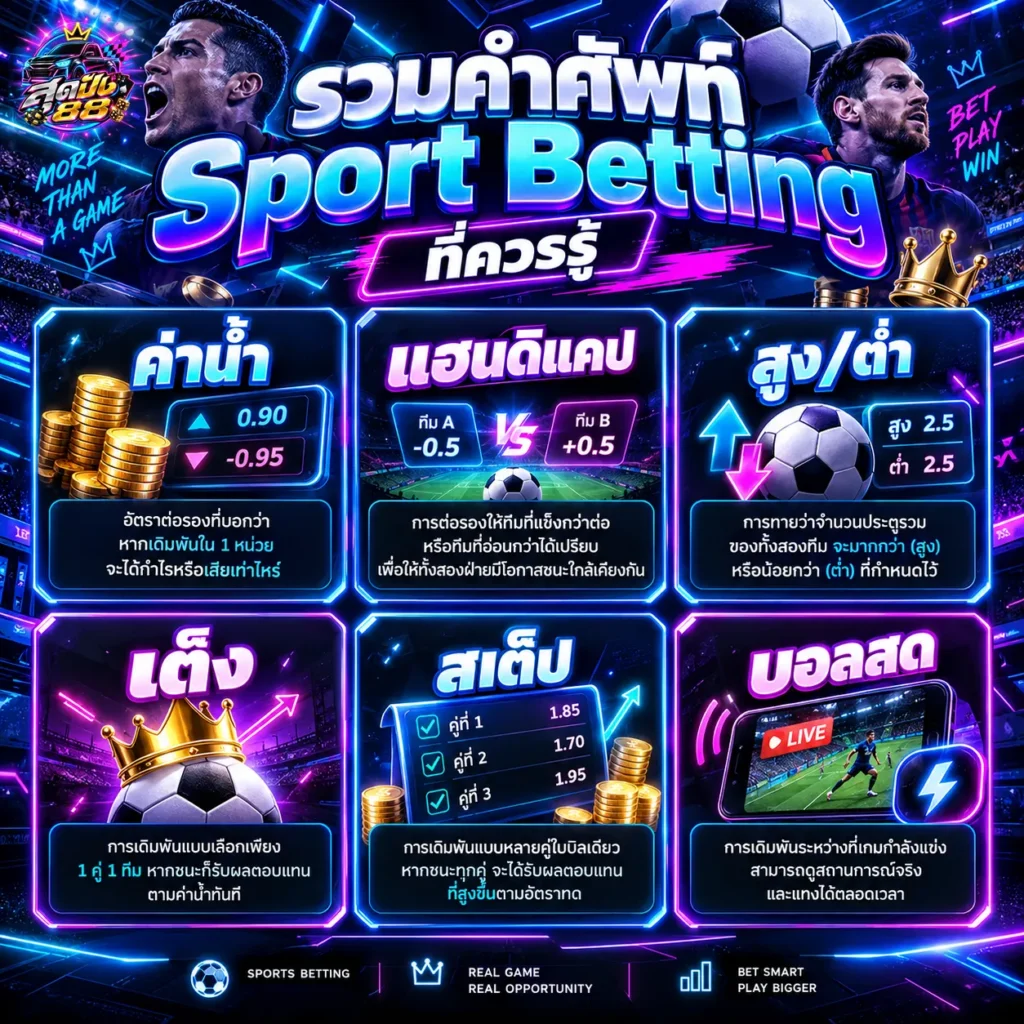 รวมคำศัพท์ Sport Betting ที่ควรรู้ 2026